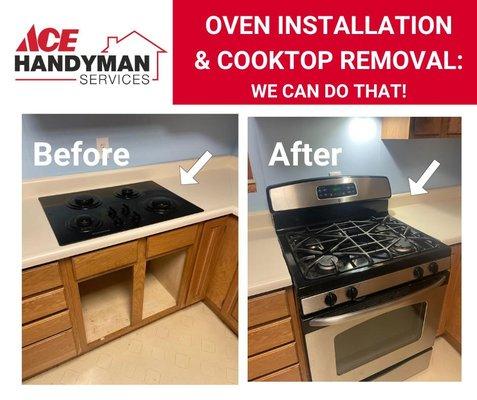 Oven  Installation and Cooktop Removal