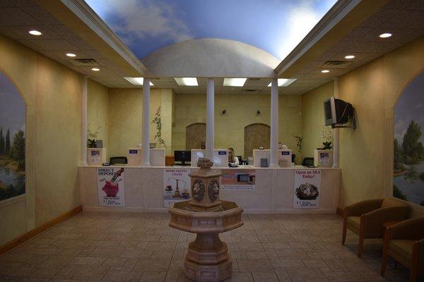 Inside the lobby of U S Federal Credit Union's Valparaiso branch