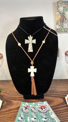 Variety of boho necklaces.