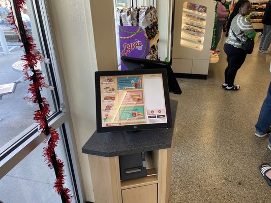 Touch screen ordering