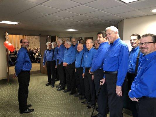 Singing at senior center