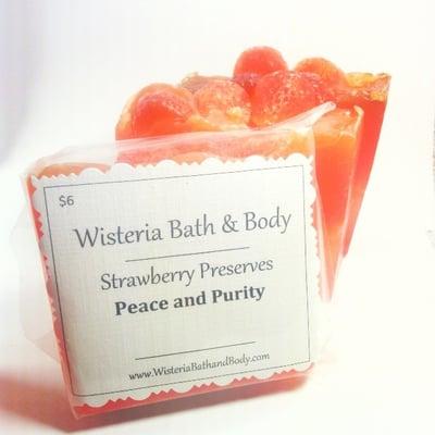 Strawberry Preserves Bath Bar |  www.WisteriaBathandBody.com