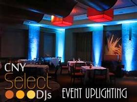 Transform any room with uplighting from CNY Select Wedding DJs!