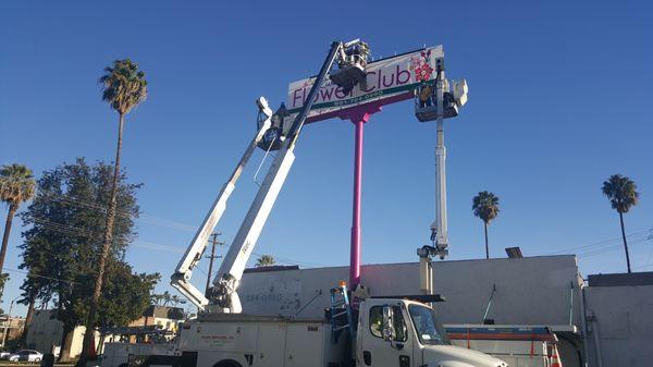 Repainting, refacing & installing LED lighting is a cost effective way to create the appearance of a new sign and look! Riverside, CA.