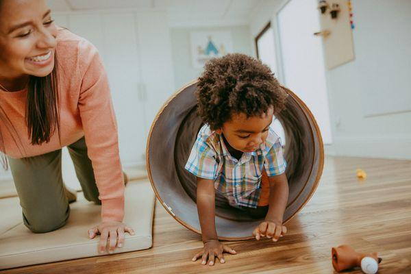 Tunnels encourage crawling which is great for bilateral coordination.