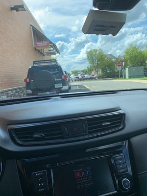 Huge long line in drive thru. Not like CVS.