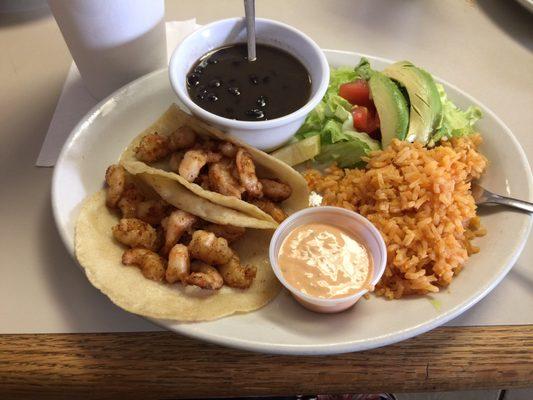 Grilled Shrimp Taco plate