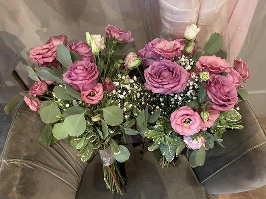 Bridal and bridesmaid bouquets