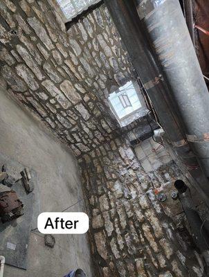 After walls repaired and secured with a warranty guarantee