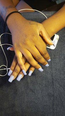 Full set with matte color  So nice Acrylic this lane $22 Extra $10 for gel  By anna