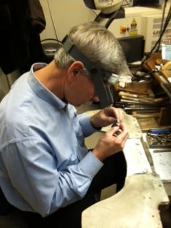 Our jeweler and owner, hard at work