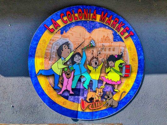 La Colonia Market banner at Anaheim Independencia Center.