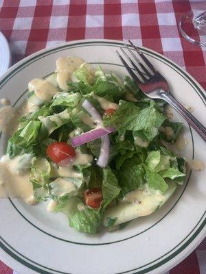 Salad with house dressing