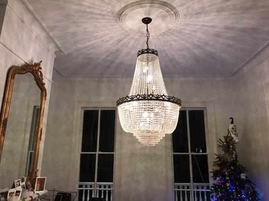 Custom chandelier we installed in New Orleans home