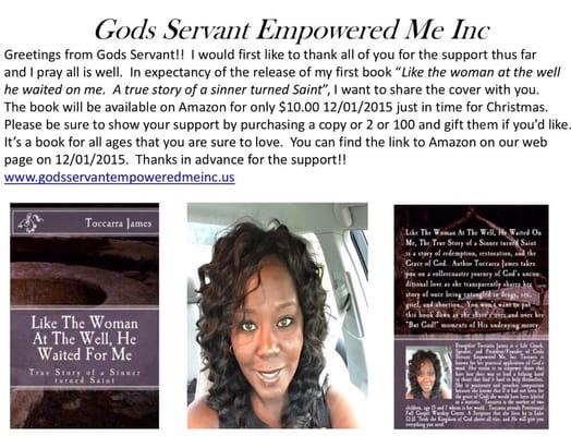 Book available now on Amazon!!!  Only $10.00