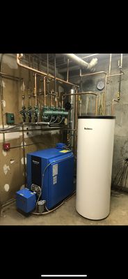 Buderus boiler (7 zones) & an indirect water heater.