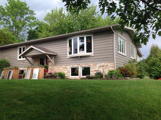 Installing 18 Restorations casement windows in this home in rural Eveleth, MN.