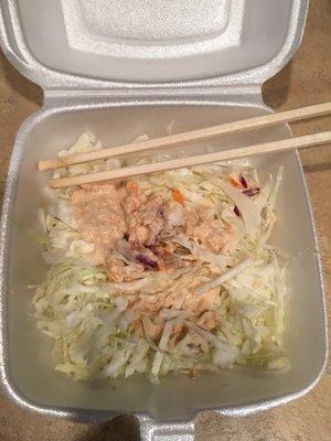 Japanese Cabbage Salad with ginger dressing.