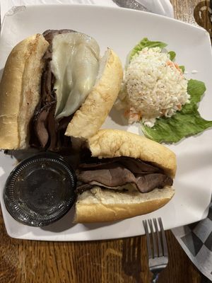 French dip with house made coleslaw