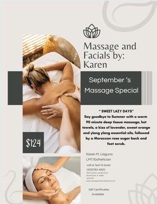 September's Massage Special