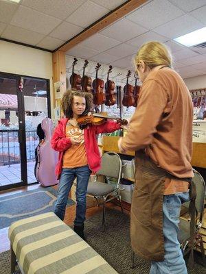 Thing Two getting a new violin  !!! 3k is a sound investment for a 100-year-old rich sounding violin!