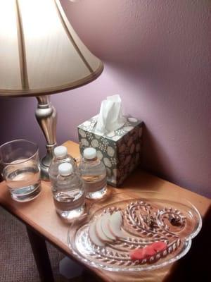 A small snack plate is provided before your massage.