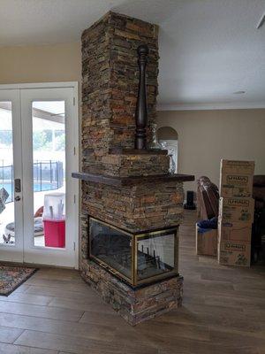 We love our new fireplace stone!