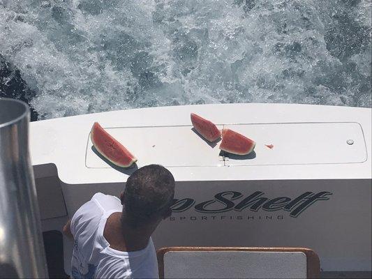 Fresh fruit served on board