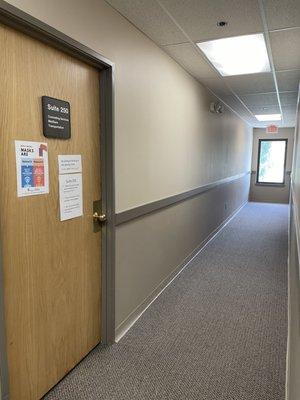 Hallway and Door to office