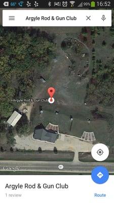 Satellite view of Argyle Rod and Gun Club.