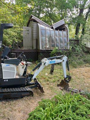 Some equipment we use for digging trenches for our drain installation