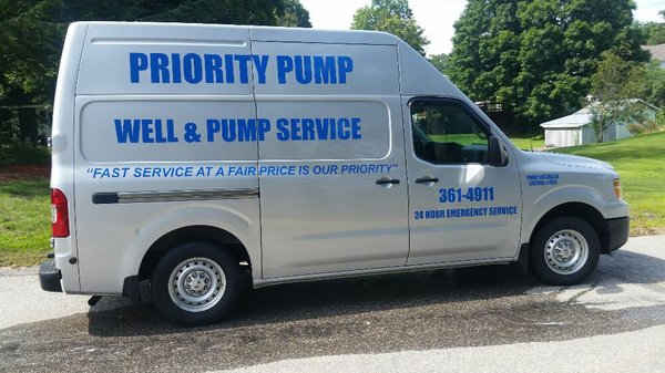 Our van has well pumps and tanks on board to get your water back fast