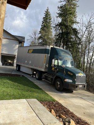 Trailer packed and leaving.