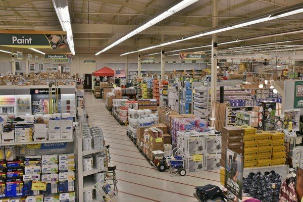 27,000 sq ft store featuring paint, hardware, doors, windows, electrical & lighting, plumbing, tools, home and garden, outdoor living & more