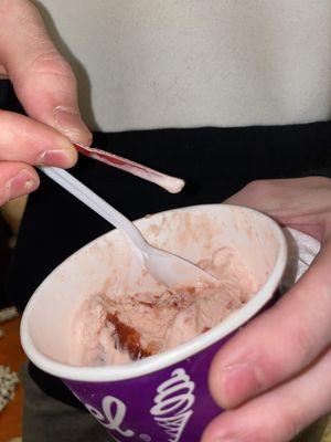 cardboard in ice cream