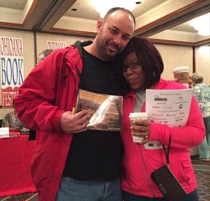 Me with Sweetie and the first book we got there.