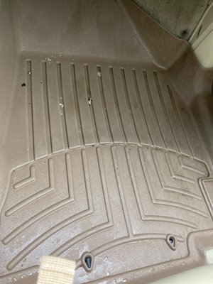 Floor mats....I think they just sprayed water on them and forgot....