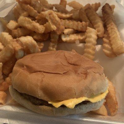 Burger and fries.