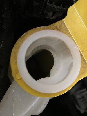 Empty coolant reservoir...