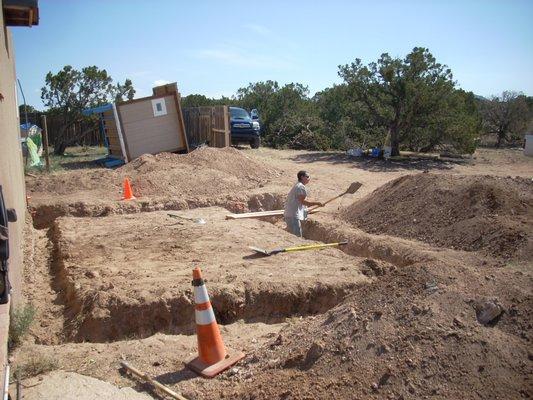 Concrete footing excavation