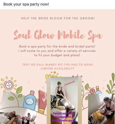 Mobile spa parties!