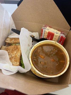 California Club & Soup of the Day (Beef Stew)