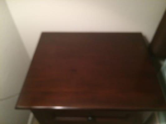 After Craig restored top on nightstand. He did a beautiful job.