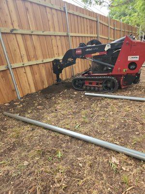 Cedar fence with posts every 4 ft for extra structural stability.