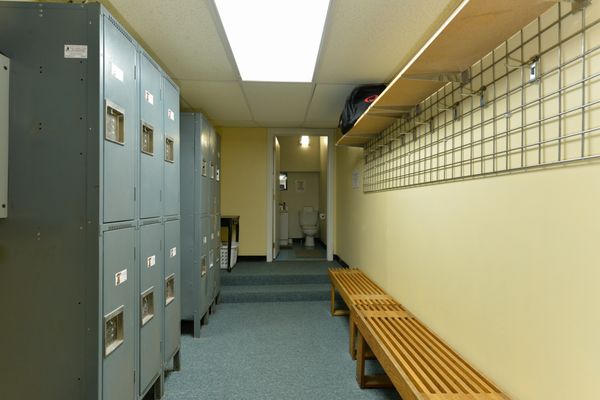 Locker rooms with private bathroom with showers inside of Philadelphia Private Gym.