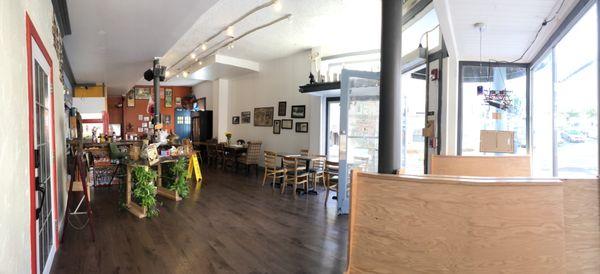 New look after earthquake retrofit. As of 10/17/23 they have some stuff but are still working up to their full menu.