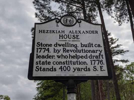 Hezekiah Alexander Historical Marker