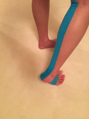 Corey can also do KT taping for you, extra pain relief for on-the-go