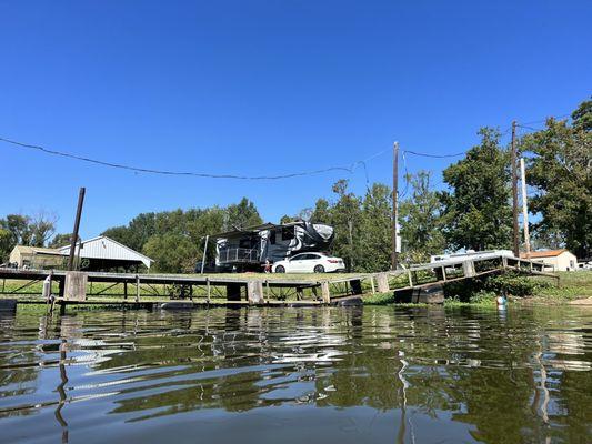 Access to the lake and boat ramp.