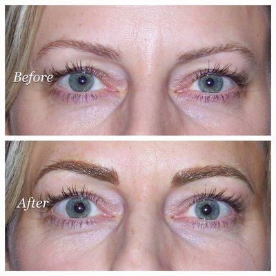 Microbladed brows on this blondie! Makes her eyes pop!